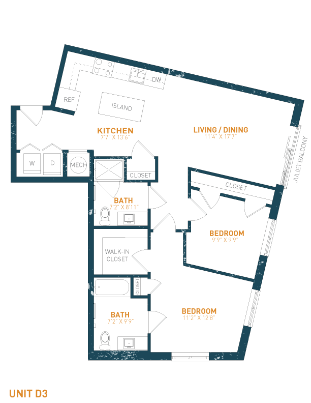 View Brookland Press's Forge 925-B316 Apartment Floor Plan in DC